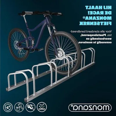 Produktbild von Fahrradständer - Fahrradabstellanlage - Fahrradaufbewahrung - Platzsparendes Design - Für 5 Fahrräder - Silber