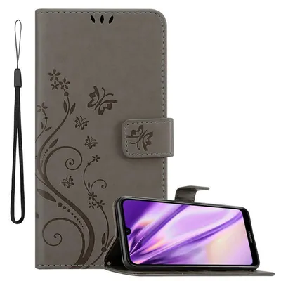 Immagine prodotto di Cadorabo cover per Huawei Y6 2019 cover protettiva in grigio cover protettiva cover per telefono cellulare cover fiori custodia fiore