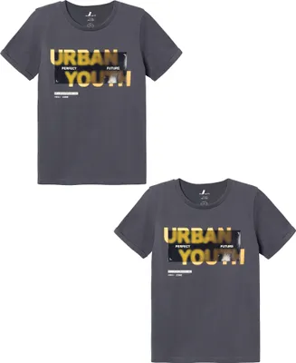 Produktbild von NAME IT T-Shirt 2er-Set Print Design Lockeres Rundhals Shirt Größe: 122-128