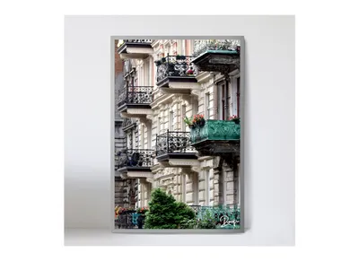 Produktbild von Holz Foto-Bild Kunst Fotografie 40x60cm Wandbild Balkon Architektur Deko Denkmal
