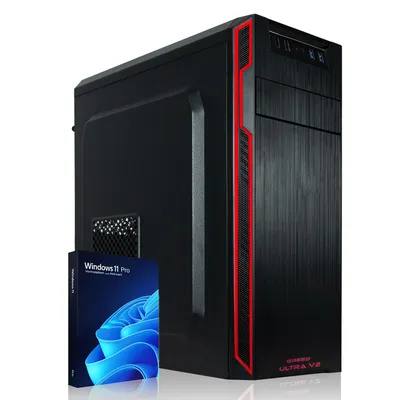 Immagine prodotto di Greed® Ultra V2 PC - AMD Ryzen 7 5700G - Computer fisso per ufficio - 4,6 GHz - 16 GB RAM DDR4 - 1TB SSD + 1TB HDD - Desktop Tower - WLAN - Win11 Pro