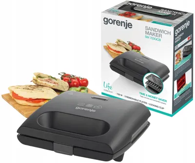 Produktbild von 3-in-1 Sandwichmaker Gorenje Sm703gcb 700W-Toasts, Waffeln, Grill, austauschbare