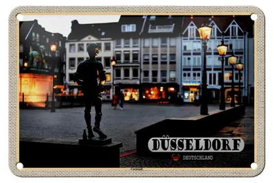 Produktbild von Blechschild Städte Düsseldorf Carlstadt Skulptur 18x12cm Dekoration