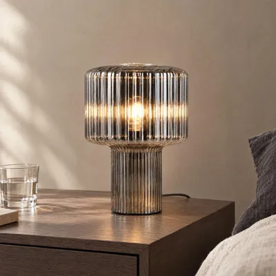 Produktbild von lusenz Tischleuchte Ferano vetro fumé 25W E27 Rauchglas IP20