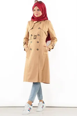 Produktbild von Damen Mantel Trenchcoat Jacke Kamelbraun 38 Langmantel V-669