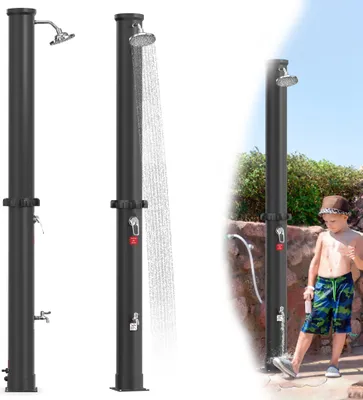 Obrázek produktu pro UISEBRT 40L solární sprcha, maximální teplota vody 60°C, dešťová sprcha s kulovým kloubem, nastavitelná teplota vody, pro zahradu a kempování - černá