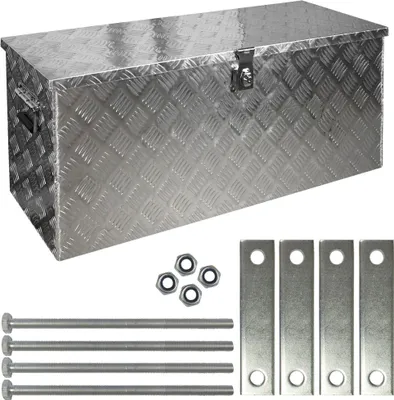 Image de Truck Box Caisse de Transport Remorque Boîte à Outils Chequer Plaque en Alu y compris matériel de montage D120 trucky