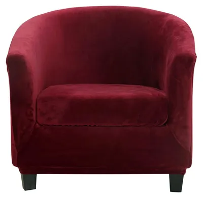 Image de Solidchoice - Fauteuil club en velours, housse avec coussin, couleur rouge