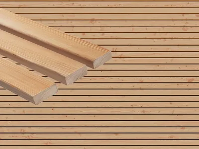 Produktbild von WOODTEX | 3,98 m | Naturbelassenes Fassadenholz Rhombusprofil Sibirische Lärche, Witterungsbeständiges Holz Fassadenverkleidung, Fassadenholz Profilholz, Carportverkleidung Sichtschutz Zaunbau