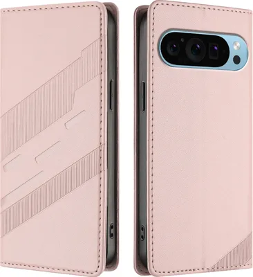 Produktbild von Hülle für Google Pixel 10 / Pixel 10 Pro, Kunstleder Brieftaschen Handyhülle mit Kartenfach und Standfunktion Pink
