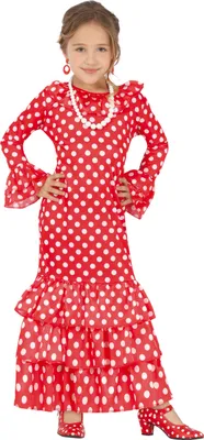 Produktbild von Flamenco Tänzerin Kostüm für Mädchen, Größe:140/146