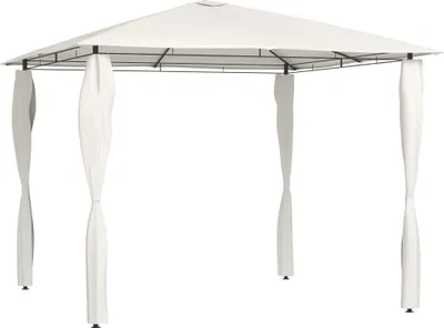 Produktbild von Pavillon mit Pfostenabdeckungen 3x3x2,6 m Creme 160 g/m²