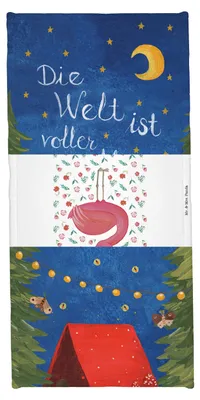 Produktbild von Mr. & Mrs. Panda Handtuch Flamingo Muster - Weiß - Geschenk, Badhandtuch, Badehandtuch, Reisehandtuch, Strandtuch, Duschtuch
