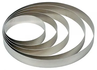 Produktbild von Tortenringe-Set 5-tlg. Höhe 6 cm,  für Hochzeitstortenständer, 19-25-31-39-44 cm Ø