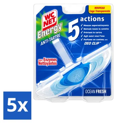 Produktbild von 5 x WC Net Toilethänger Ocean Fresh 38 g - Vorteilspackung - 5 Stücke