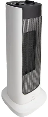Keramik-Turmheizgerät 2000 W, 2 Stufen, Thermostat, schwarz-weiß