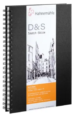 Immagine prodotto di Hahnemühle Sketchbook D&S A5 160 pagine 140 g/m² libro a spirale formato verticale, per matita e carboncino