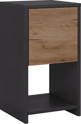 Produktbild von Nachttisch Vicco Evo Anthrazit/Goldkraft Eiche 30 x 55 cm mit Schublade, Model 56386