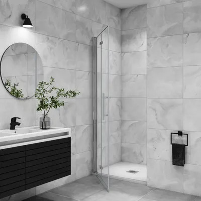 Produktbild von 80x197cm+ 180°Falttür&Drehtür NANO+ESG Glas Eckeinstieg Duschabtrennung Duschtür