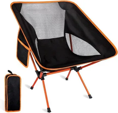 Image de Chaise de camping légère et pliable - chaise de plage portable avec sac de transport - charge maximale de 150 kg - pour l'extérieur : pique-nique, plage, jardin, pêche