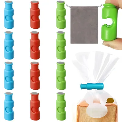 12er-Set Verschlussclips für Tüten, Ein-Klick, BPA-frei