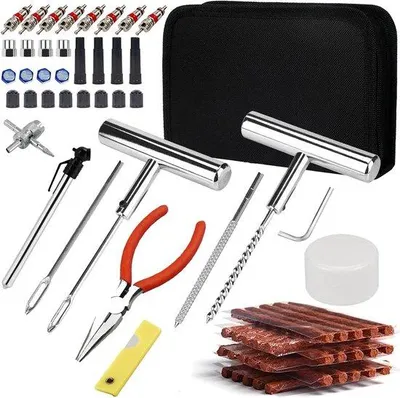Productafbeelding van Banden Reparatie Kit - Bandenplug Set - Noodreparatie Onderweg - 70-Delige Universele Set - 213 x 155 x 51 cm