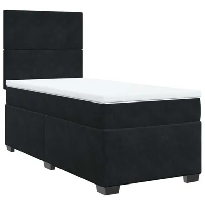 Produktbild von vidaXL Boxspringbett mit Matratze Schwarz 100x200 cm Samt