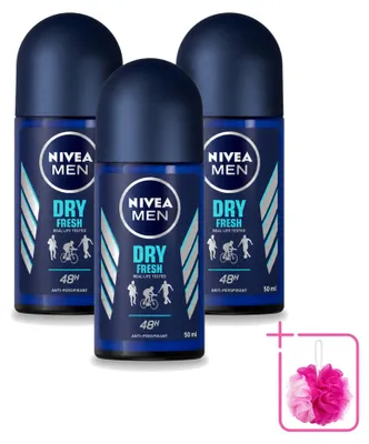 Produktbild von 3 x NIVEA MEN Deo Roller Dry Fresh 50 ml - Sparpackung - 3 Stücke