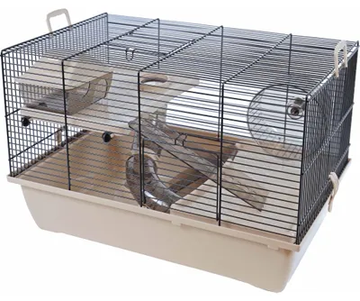 Productafbeelding van Interzoo Hamsterkooi Pinky 2 zwart/beige met accessoires