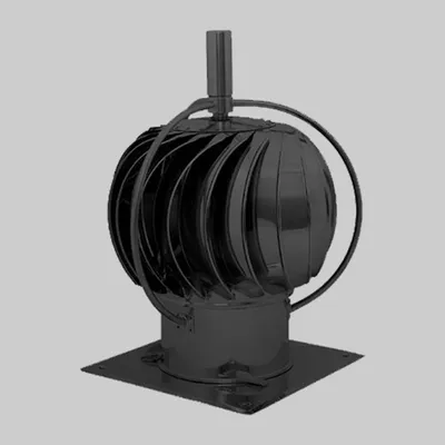 Produktbild von Schornsteinaufsatz Turbowent TUZ 1 mit Montageplatte, Edelstahl, Ø 250 mm, schwarz
