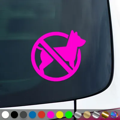 Produktbild von PantherPixel Hunde Verboten Aufkleber Nicht Erlaubt Hundeverbot Sticker Auto Geschenkidee Farbe Neon-Pink
