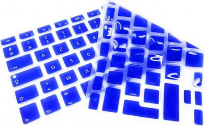 Produktbild von System-S Silikon Tastaturschutz Tastaturabdeckung AZERTY Französische Tastatur Abdeckung Schutz für MacBook Pro 13 Zoll 15 Zoll 17 Zoll iMac MacBook Air 13 Zoll in Blau