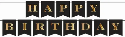 Image de Joyeux anniversaire Girlande gold schwarz