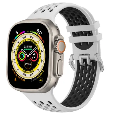 Obrázek produktu pro Sportovní řemínek na Apple Watch Cubenest bílo-černý pro velikosti 42/44/45/Ultra 49 mm