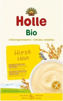 Produktbild von VOLLKORNHIRSBREI OHNE ZUCKERZUSATZ, GLUTENFREI, AB DEM 5. MONAT, , 250 g – HOLLE