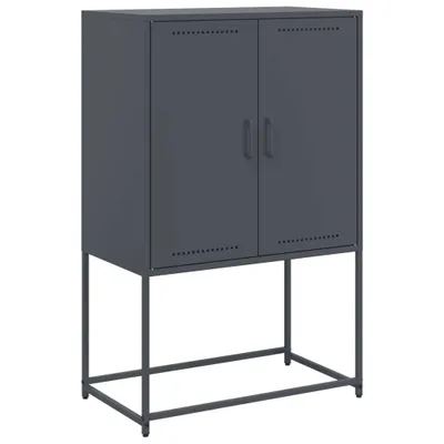 Image de Meuble TV noir 68x39x60,5 cm acier