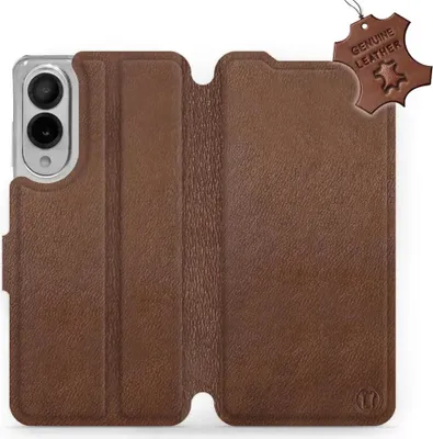 Produktbild von Echtleder Handyhülle für Galaxy S25 Edge, Mobiwear Leather, Braun