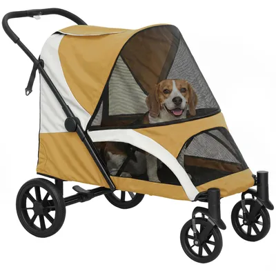 Produktbild von PawHut Hundewagen Hundebuggy klappbar für mittelgroße Hunde & Katzen bis 30 kg