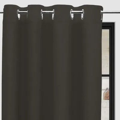 Panama-Vorhang mit Ösen, taupe, 135x250 cm, Baumwolle, halbdurchsichtig