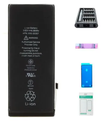 Produktbild von Ersatzakku für iPhone 8 mit 1821 mAh Kapazität und Premium-Reparaturset