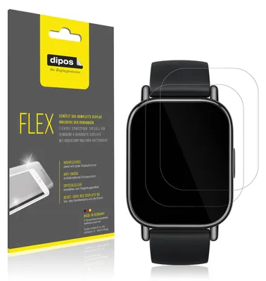 Produktbild von 2x Schutzfolie für Xiaomi Redmi Watch 5 Active Folie, 100% Displayabdeckung, dipos Flex