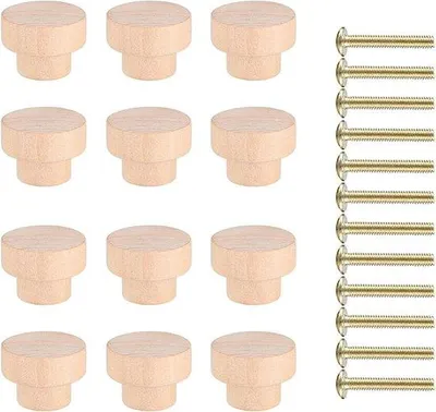 Image de Boutons ronds en bois de 35 mm pour meubles