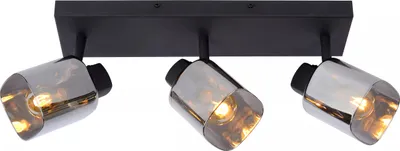 Zdjęcie produktu dla Lampa sufitowa podłużna z dymionymi kloszami czarna ALION 3xE14 25W Lucide