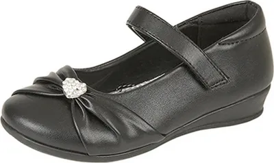 Produktbild von US Brass Mädchen Paige II Diamanten Trim Schuhe DF1036 (33 EU) (Schwarz Matt)