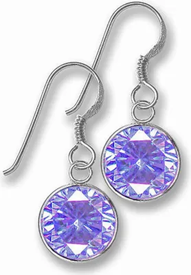 Produktbild von SilberDream Ohrhänger Damen Silber lila Rondell Zirkonia Ohrringe 8mm SDO8602V