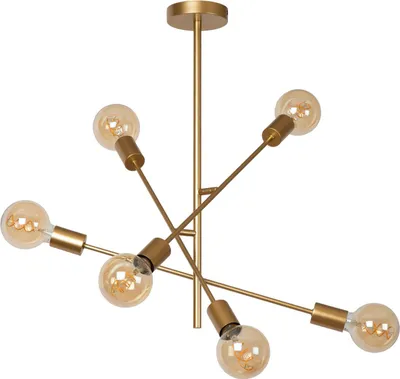 Zdjęcie produktu dla Lampa sufitowa loft złoty mat LESTER 6xE27 40W Lucide