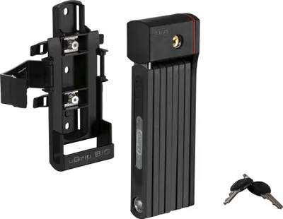 Immagine prodotto di ABUS Bordo uGrip 5700K SH serratura pieghevole con staffa - Serratura per bicicletta con barre spesse 5 mm - Livello di sicurezza ABUS 7 - 100 cm - Nero