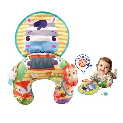 Produktbild von Baby Bauchlagekissen Zebra – Sensorisches Babykissen mit Rassel 6–12M