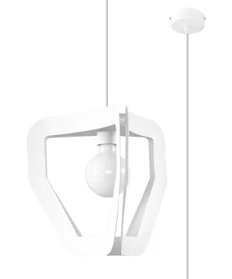 Image de Lampe pendante TRES blanc 1xE27 15W acier 130x33x33cm Sollux Lighting