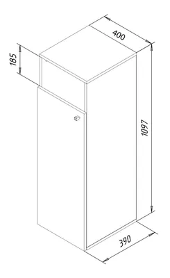 Zdjęcie produktu dla Szafa drewniana | Pralnia | Kosz na pranie | Wymiary ok. H. 110 x W. 40 x D. 39 cm - Dreso XL 1f